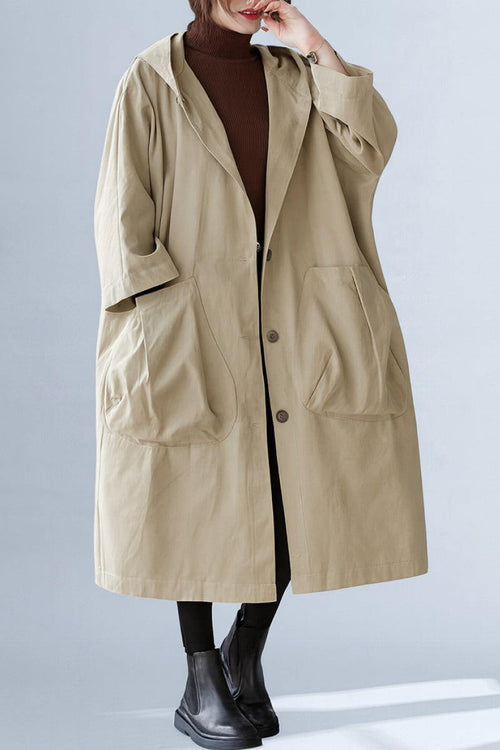 One size fits all oversized water resistant windbreaker jacket with waterproof design and attached hood