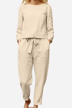 100% Cotton Linen Monochrome 2 Piece Set
