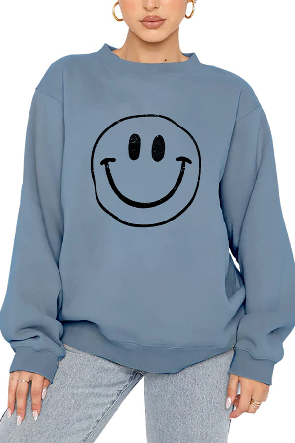 Smiley Face Loose Sweatshirt