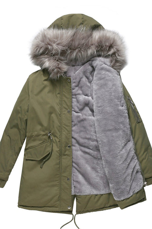 Fur Collar Fleece Coat