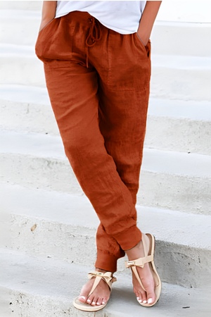 Relaxed Chic Elastic Ankles Pants
