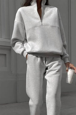 Athleisure at its Finest: Cotton-Blended Two-Piece Tracksuit