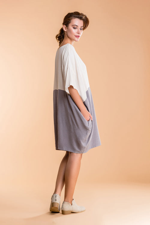 Oversized T-shirt Dress in Colour Block